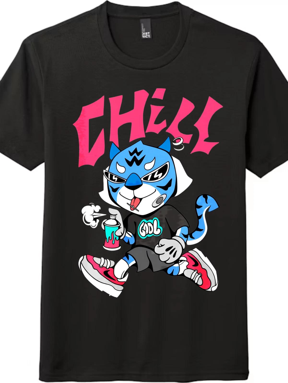 Cool Cat Graffiti Spray T - Shirt - Street Art Unisex Tee 2XL