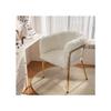 Chaise longue - MUVOE - Set de 4 - Imitation de lapin - Beige - Métal