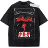 Manga Akira Graphic Print T-shirt for Men's Women's T Shirt Vintage Washed Cotton Streetwear Summer Short Sleeve O-Neck Tees Top