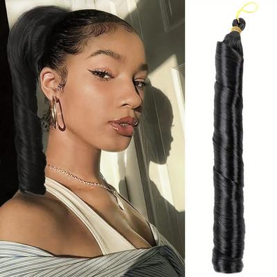 Extensions de cheveux synthétiques longs et bouclés en spirale au crochet français, postiche résistant à la chaleur pour un usage quotidien