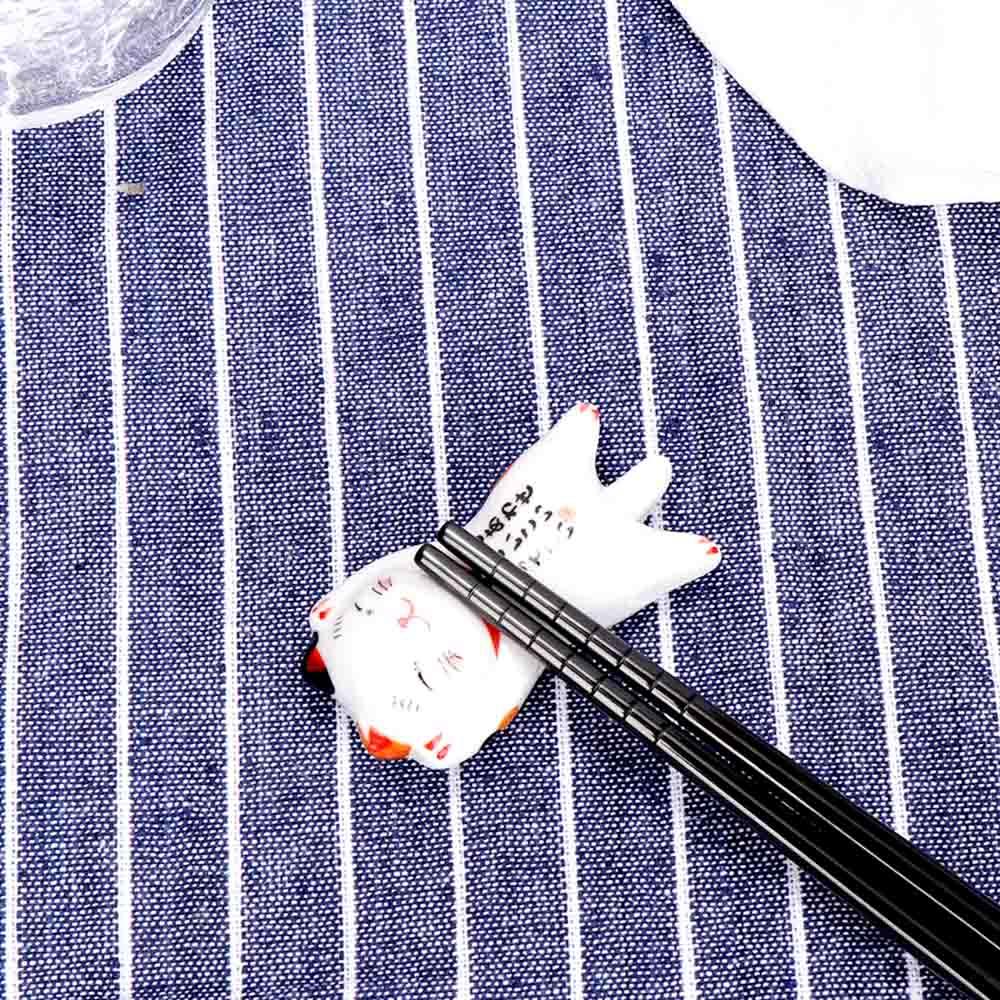 Cat Shape Kitchen Supplies Rest Ceramic Chopsticks Spoon Rack Tableware Chopsticks Holder Stand