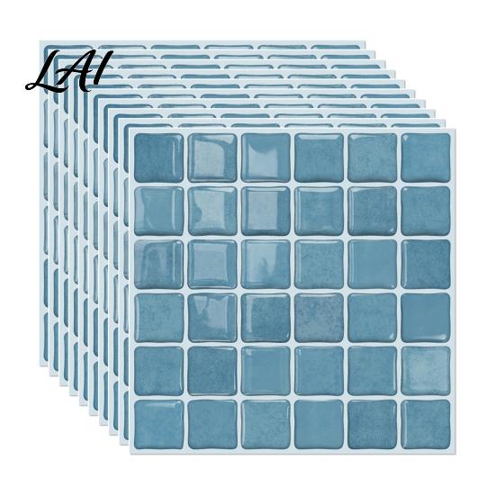 Waterproof Kitchen Backsplash Decal 10Pcs 3D Mosaic Wall Sticker Oil-Proof Tile Decal Peel And Stick Stickers Backsplash Self-Adhesive Bathroom