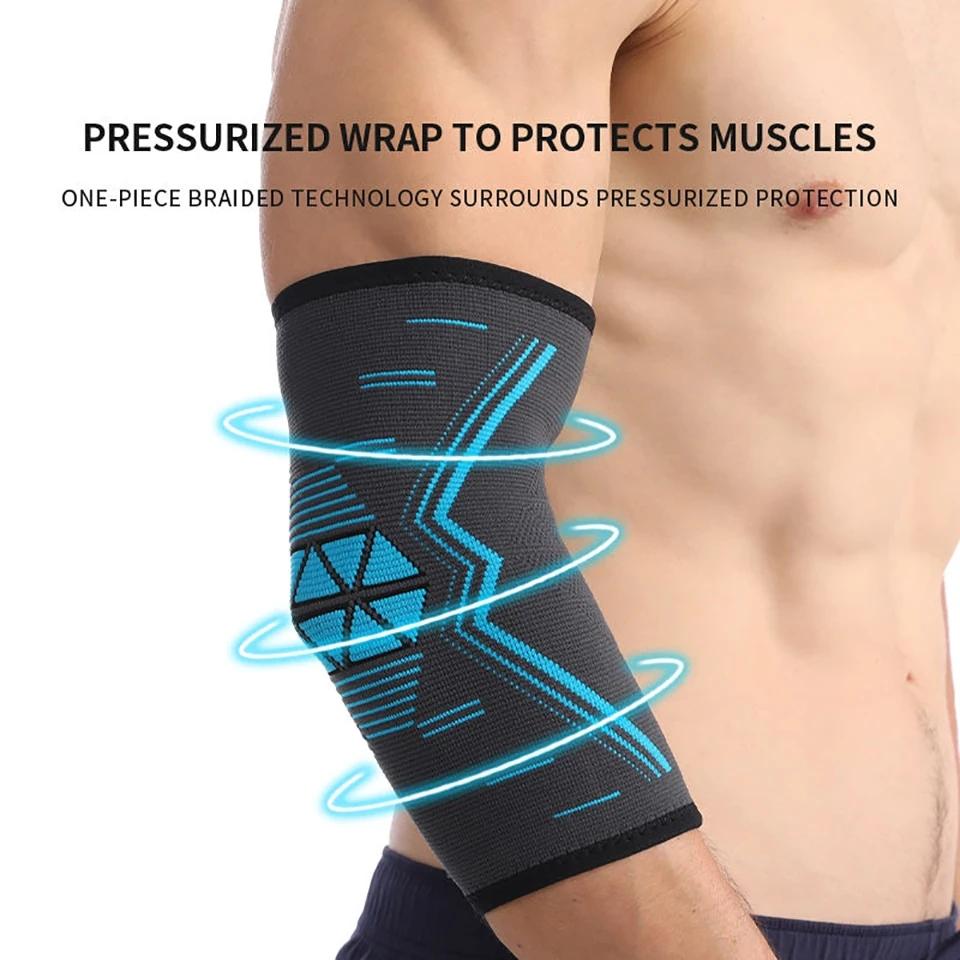 Loogdeel 1Pcs Elbow Guard Knitted Nylon Breathable Sweat Absorbing Summer Running Sport Arm Guard For Cycling Fitness Basketball