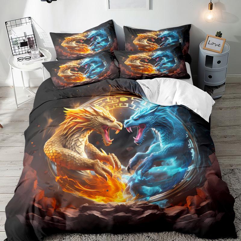 Animation Series 3D Digital Printing Three-Piece Bedding Kit Bed Sheet Quilt Cover