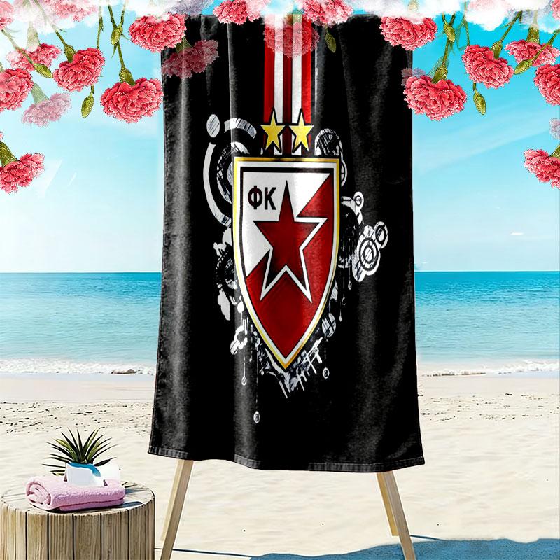 Crvena Zvezda logo Print Beach Towel, Large Soft Quick Dry Towel for Beach Camping Swimming