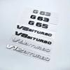 3D ABS Flat Letters G63 G65 V8 Biturbo V12 Biturbo Emblem for Mercedes Benz W463 Car Side Fender Trunk Nameplate Logo Sticker