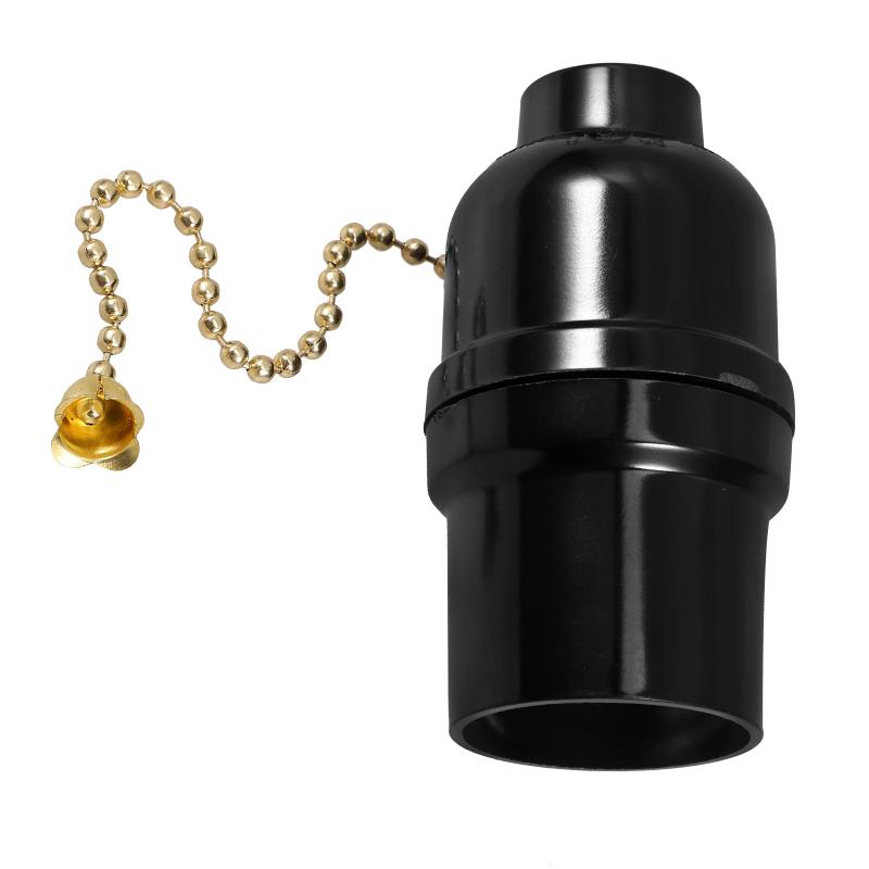 3D Printed E27 Lamp Holder Pull Chain Socket Black Plastic Lighting Accessory Lamp Base With Pull Chain Light Fixture