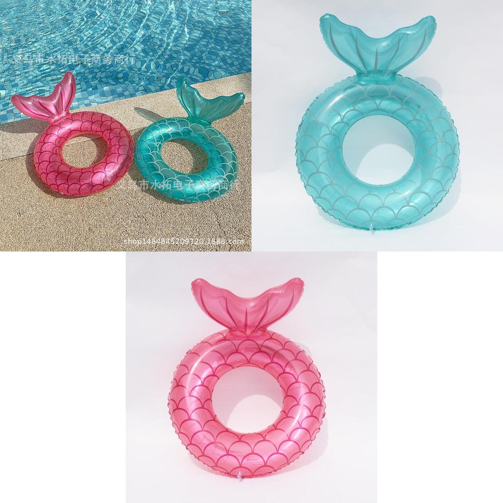 Mermaid Tail Swim Ring Thickened Children's Lifebuoy Adult Water Toy Backrest Mermaid Swim Ring Pvc 0.25 Thickness