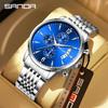 Sanda Retro Men's Waterproof Quartz Wristwatch with Small Seconds and Calendar - Fashionable Steel Band.