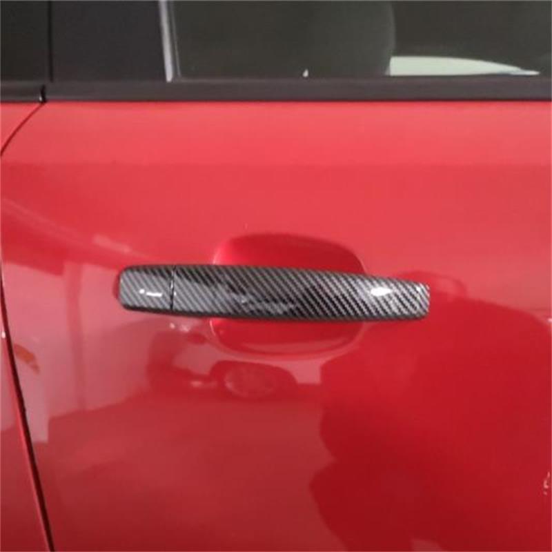 For OPEL Astra H 2004-2008 2009 Astra J 2010-2014 2015 Vauxhall ABS Carbon Fiber Door Handle Cover Trims Sticker Car Accessories