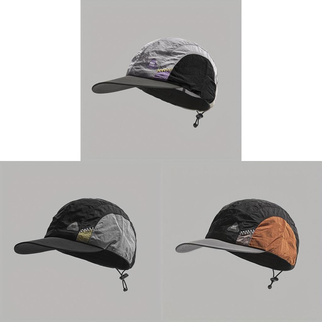 Casual Sports Baseball Hat With Curved Brim And Color Block Design For Outdoor Activities