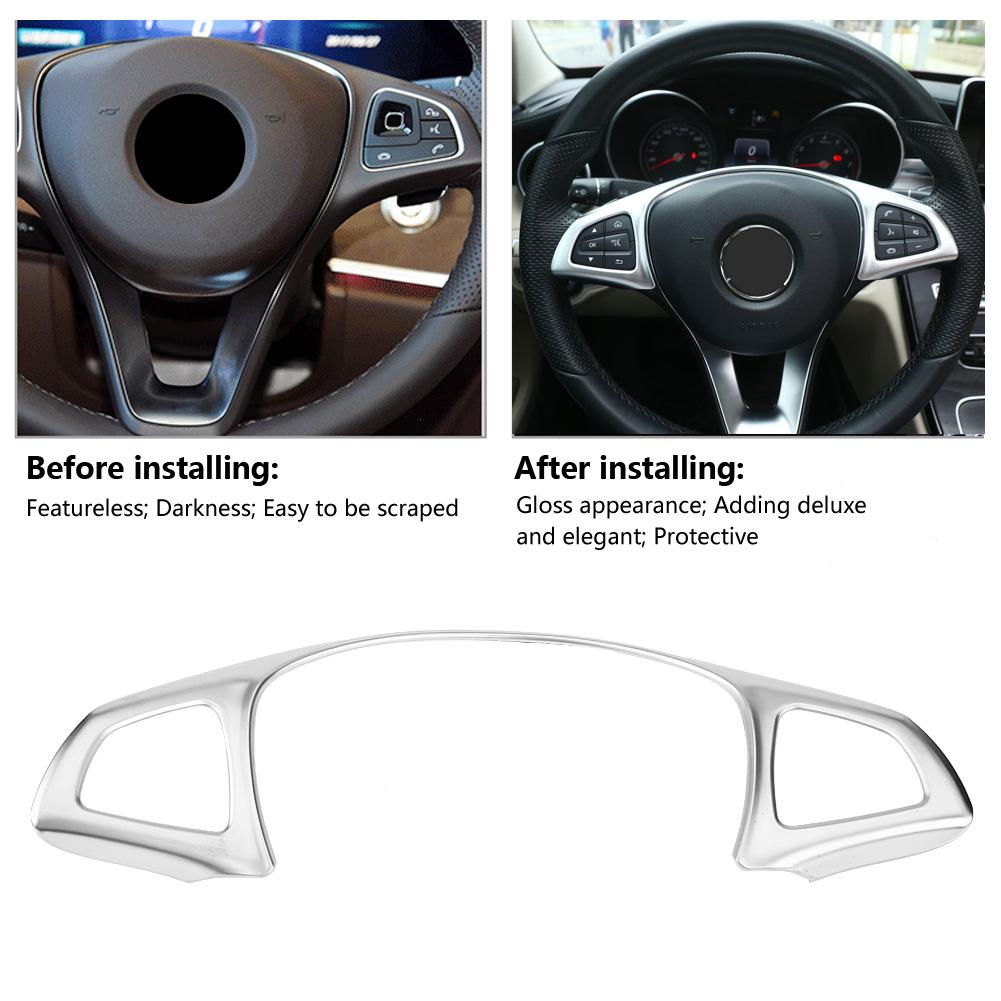 Car Steering Wheel Frame Trim Decorative Sticker for Mercedes Benz E W213 C W205 GLC X253