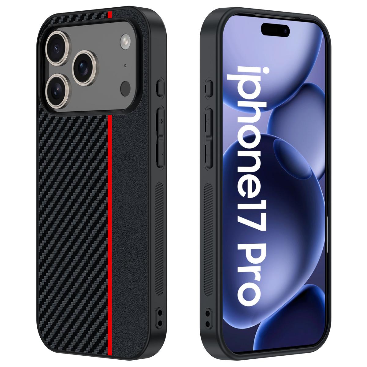Applicable to Apple 17Pro series mobile phone case, carbon fiber Kevlar pattern ultra-thin anti-drop all-inclusive 16 ultra-thin protection apple 17