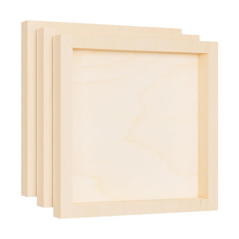 

Wooden Canvas Board, Wooden Panel, Stretched Canvas, Canvas, Plywood Panel, Square Wooden Panel S20 (200x200mm), Art Supplies, Wooden Frame, Drawing B