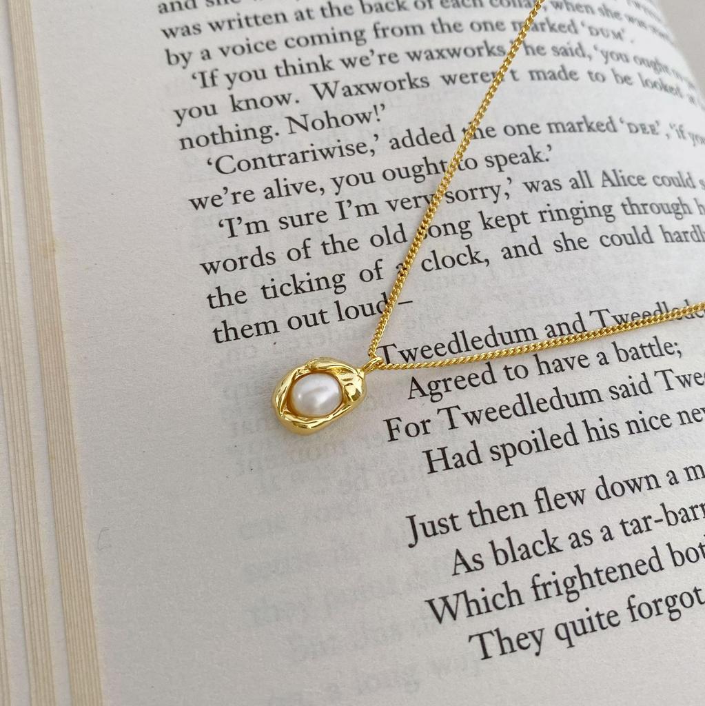 PONYKISS Real  Sterling Silver Pearl Irregular Geometry Choker Necklace For Women Classic Fine  Minimalist Accessories