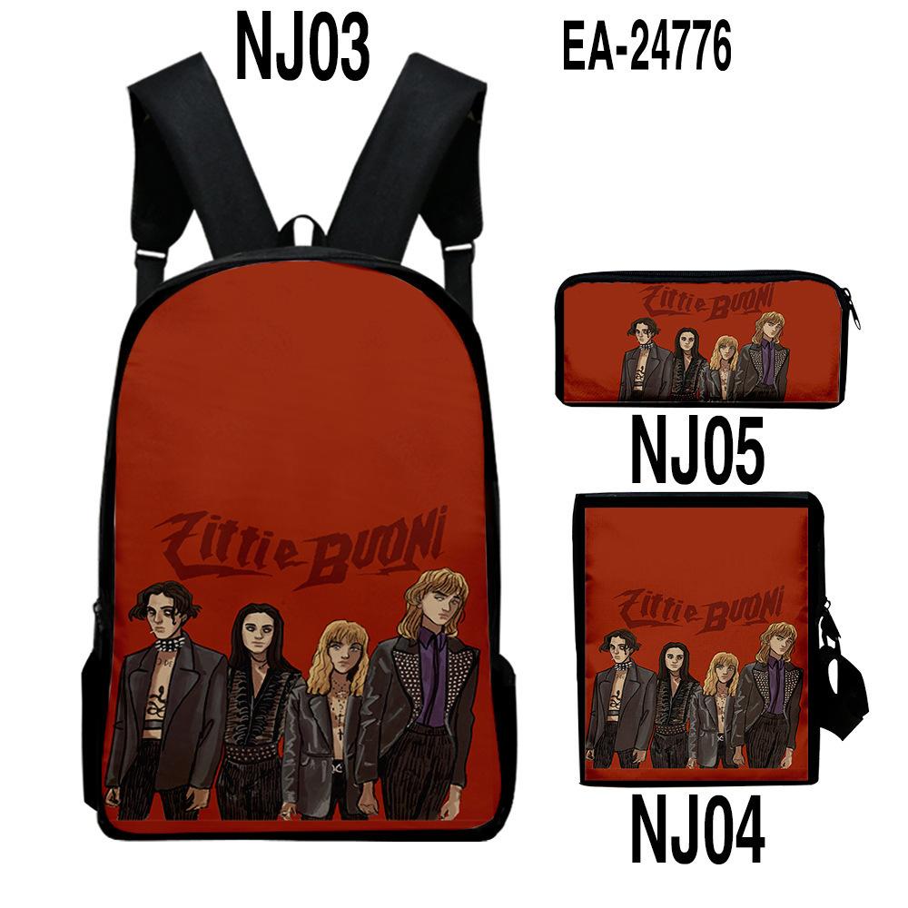 Classic Popular Peculiar Maneskin 3D Print 3pcs/Set pupil School Bags Laptop Daypack Backpack Inclined shoulder bag Pencil Case