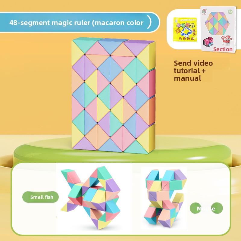 Macaron Rainbow Morandi Magic Ruler Children's Educational Toy Rubik's Cube Can Be Spliced
