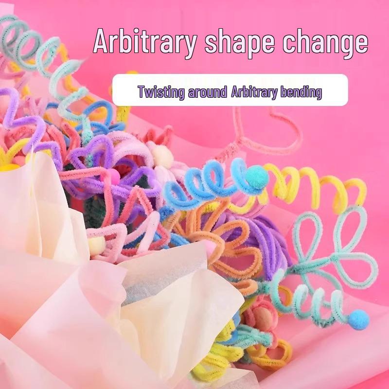 Colorful Chenille Macaron Twist Sticks DIY Craft Pack for Kids