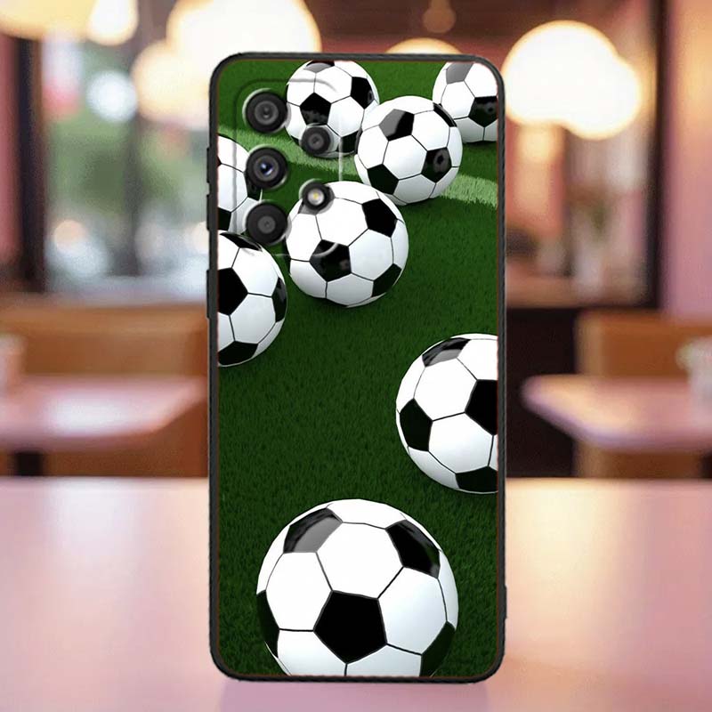 Anime Football Design Phone Case For Samsung A41 A35 A34 A33 A32 A25 A24 A23 A21s A06 A05 A04 A03 Note 10 20 Ultra 5G Black