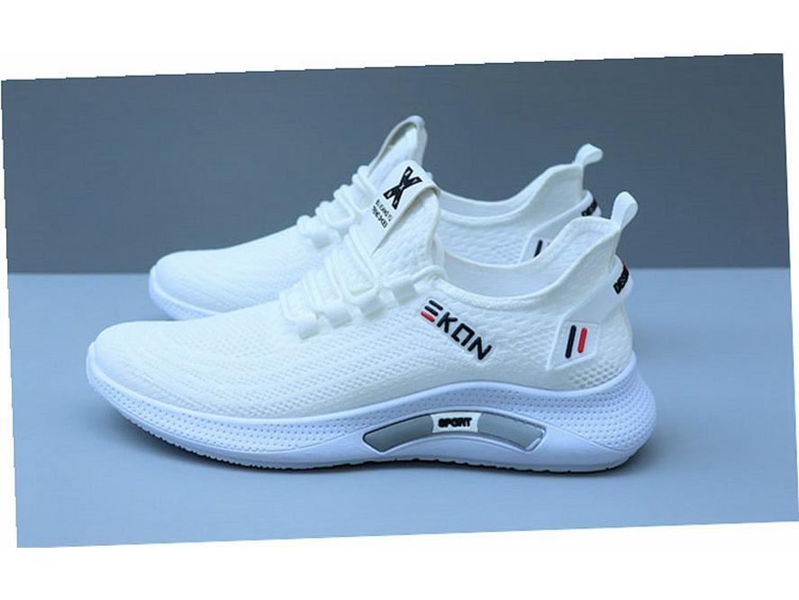 2025 Men's Breathable Trendy Mesh Running Sneakers - Versatile Soft Sole Casual White Shoes
