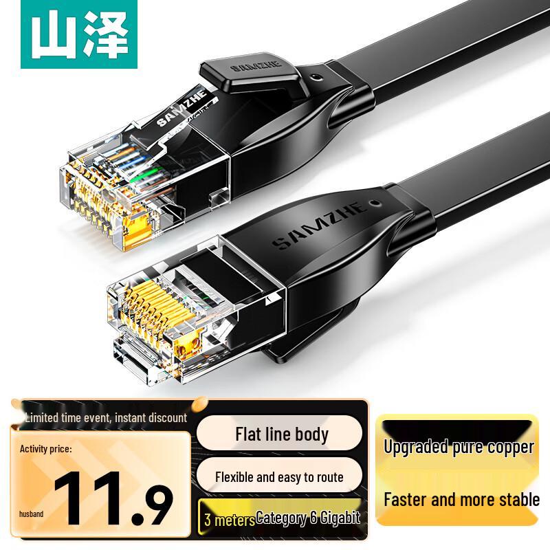 Sanze Cat6 Flat Gigabit Ethernet Cable
