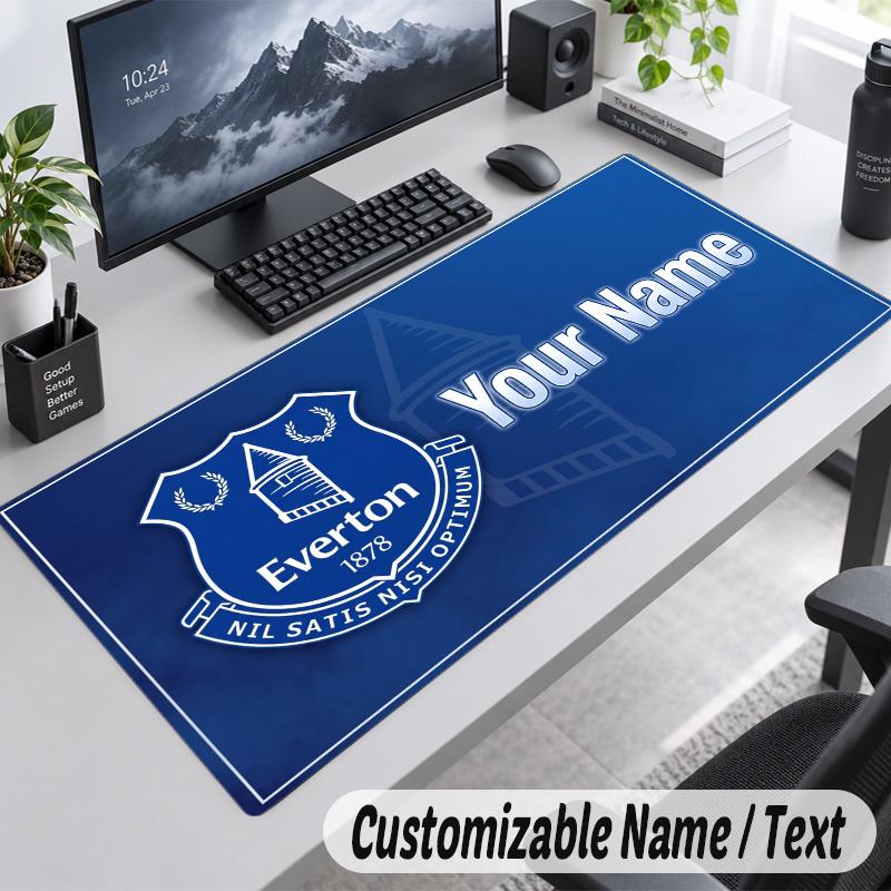 Everton FC Personalized Large Mouse Pad Custom Name Text Extended Desk Mat Gaming Mousepad