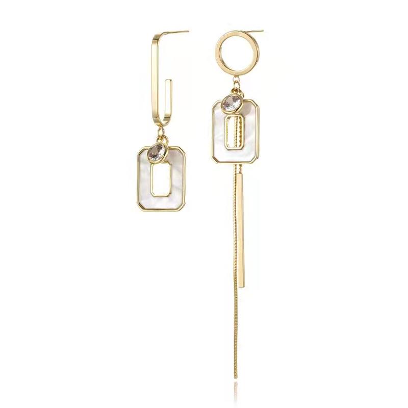 

Серьги-капли с кристаллами циркона, модные винтажные серьги в стиле хип-хоп, простые черные, белые, прямоугольные, с кисточками, дизайнерские украшения для вечеринок