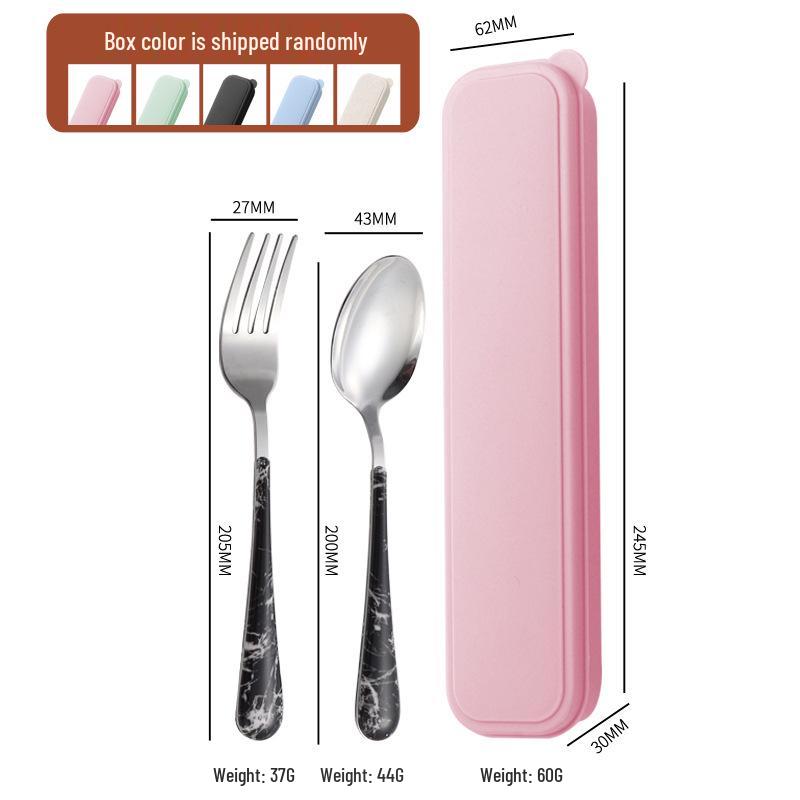 Portable 1010 Portuguese Stainless Steel Cutlery Set with Wooden Chopsticks - Knife, Fork, Spoon