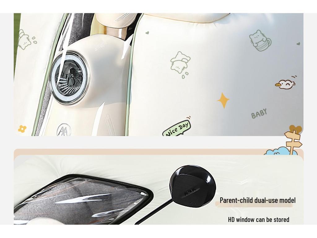 Children's Parent-Child Electric Motorcycle Winter Windshield - Fleece-Lined, Thickened, Waterproof, Full Coverage.