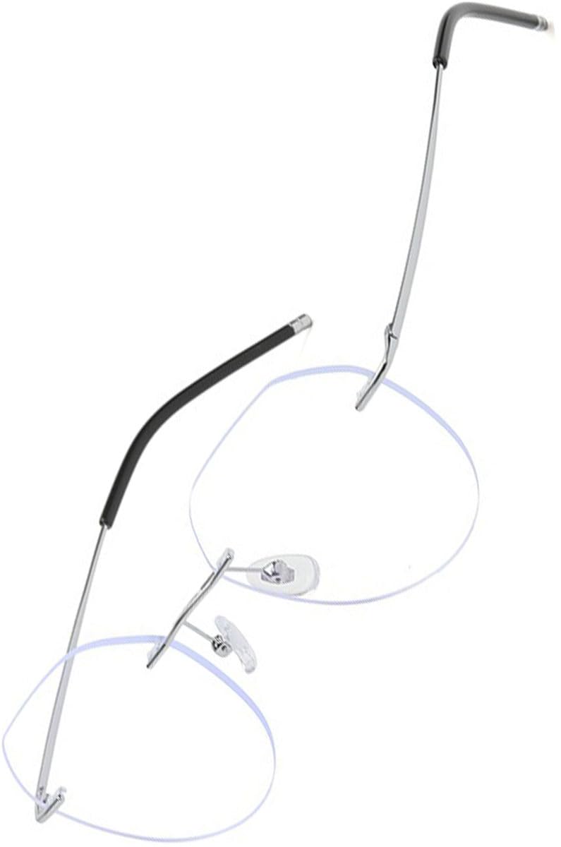 

Bercute Черные и серебристые безободковые очки для мужчин и безободковые титановые, один размер, прозрачные, с защитой от УФ, без диоптрий, женские, очки, легкие, унисекс,