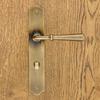 BARTON Door Handle with Toilet Plate 72 PATINATED BRASS