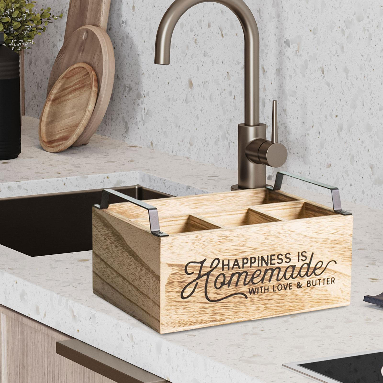 

Держатель для столовой утвари, раздельный органайзер для хранения кухонных принадлежностей в деревенском стиле wood