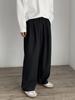 Japonský Retro Drapovaný Oblek s Dvojitými Záhyby Široké Nohavice Ležérní Pánský Volný Rovný Pops Vlečné Kalhoty Plus Size