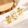 Adjustable Stainless Steel Finger Ring for Women Heart-Shaped Double Layer Opening Rings Dainty Jewelry Valentine Gifts