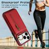 For iPhone 17 Pro Leather Back Cover Zipper Wallet Kickstand Phone Case with Shoulder Strap