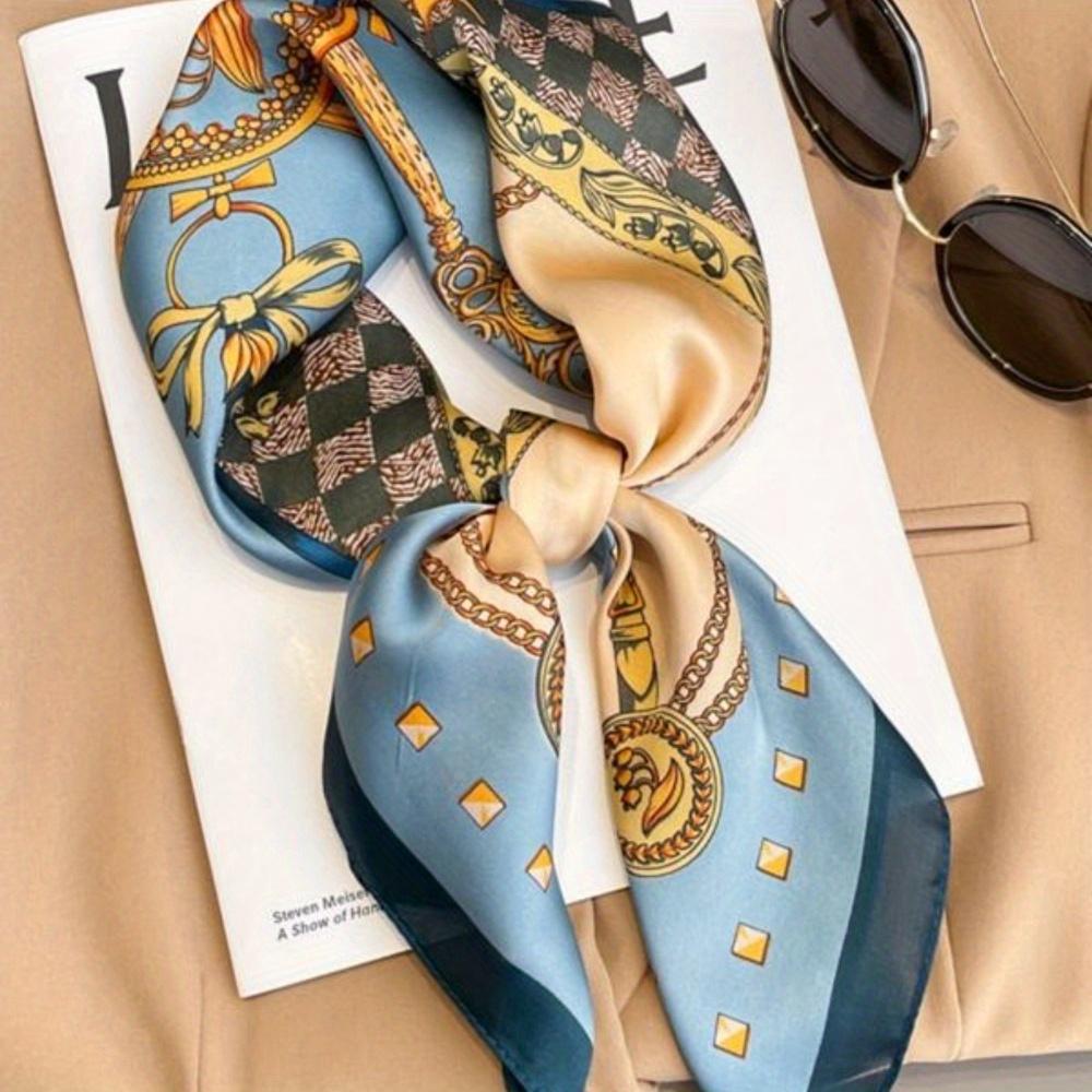 Ladies Fashion Scarf 70X70Cm, New Silk Satin Square Scarf, Elegant Women'S Accessories, Suitable For All Seasons