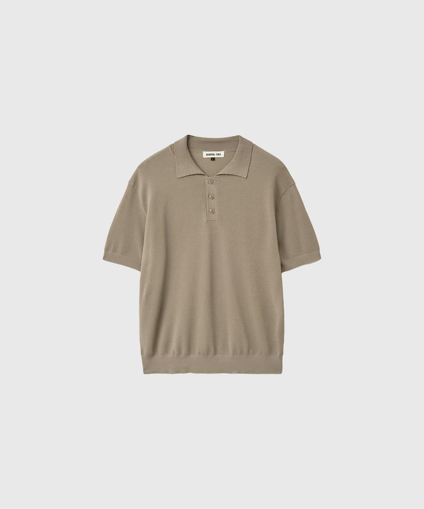 GENERALIDEA Man Temperature Cut Cool Button Collar Half Knit [Taupe] / Gf2Mkp013