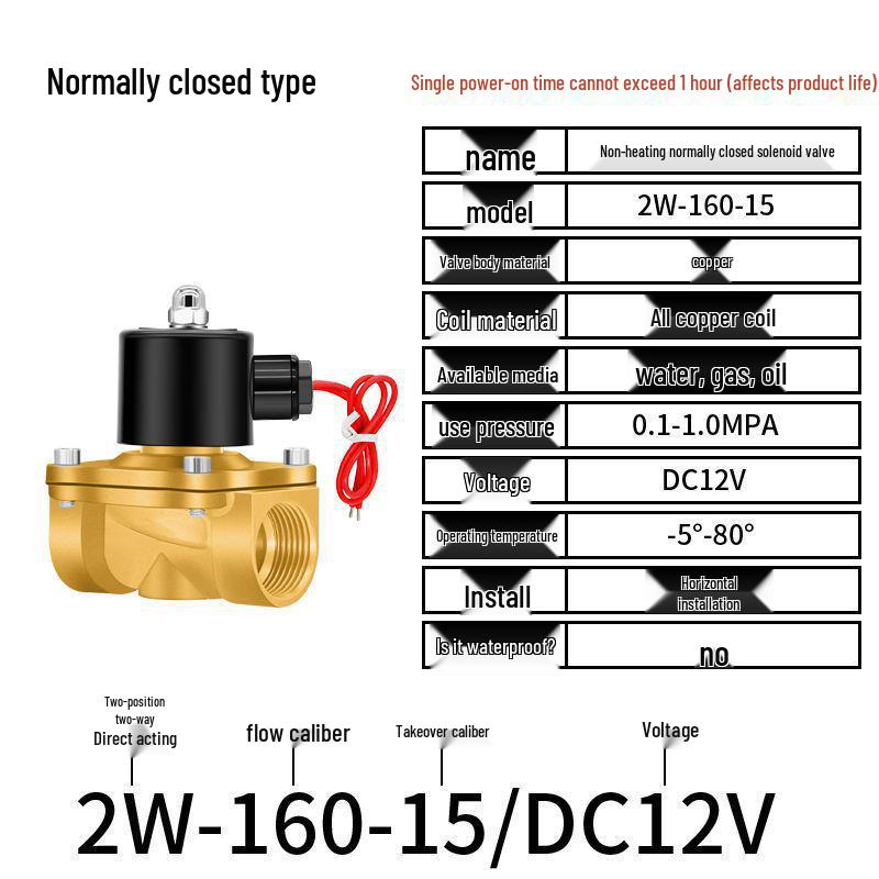 Elektryczny zawór elektromagnetyczny - 1 cal, 4 punkty, normalnie zamknięty, 12V/24V/220V Sterowanie wodą i odpływem