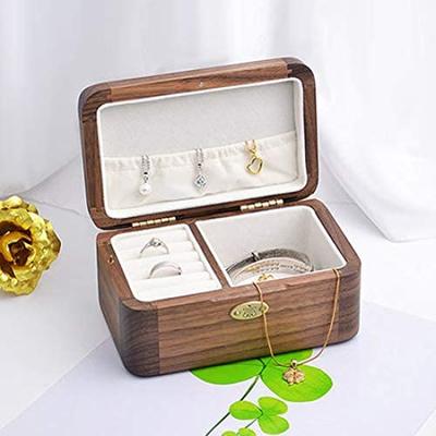 Sinzyo Wooden Music Box Jewelry Day Birthday Day Celebration Gift One - Storage, Valentine's Gift, Present, Mother's Gift, (Walnut, Song Love)