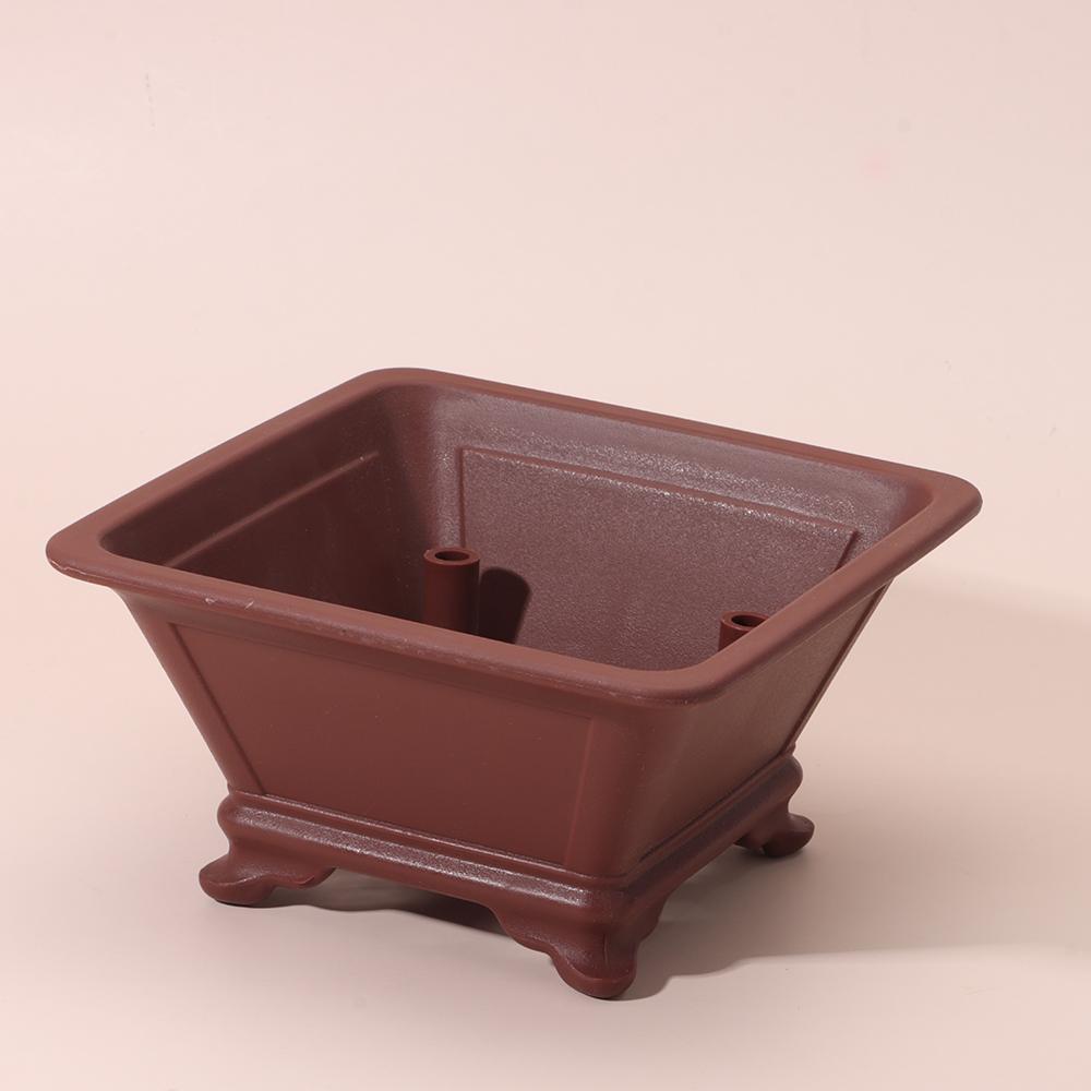 Imitation Purple Clay Flowerpots Durable Thick Bonsai Tray Pots Creative Plants Rack Home