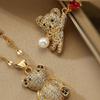 Simple Necklace Fashionable Bear Pendant Necklace Bear Neck Jewelry Perfect for Youthful Couple or Close Friend Present