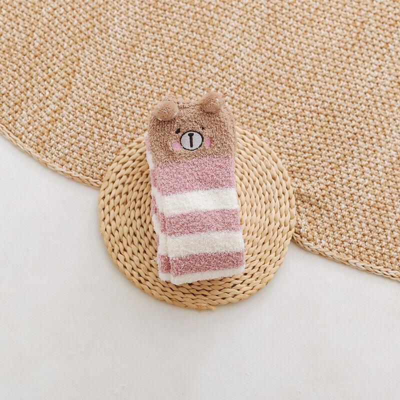 Kurze/lange flauschige warme Bettsocken, kniehoch, für den Winter, schwarze Pfote, Katze im Hut, weich