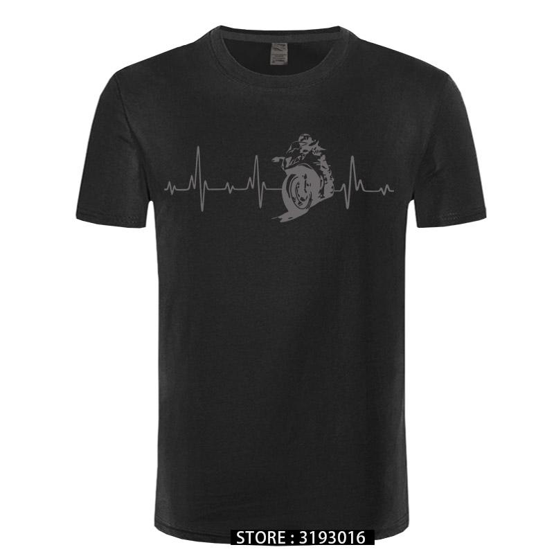 MOTORBIKE CYCLE BIKER HEARTBEAT Cool T Shirt Popular Gothic Men TShirts Japanese Tshirt Hip Hop ShortSleeve TShirt Man S