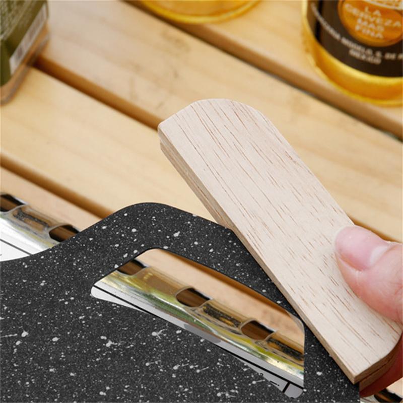 2Pcs Solid Wood Pan Insulated Handles Anti Scald Portable Bbq Plate Handle For Cookware Sauce Pan Sauteing Grilling Pan