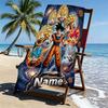 Custom Name Personalized Dragon Ball Print Beach Towel, for Trip Camping Beach Party Home Decor, Birthday Gift for Family & Friends