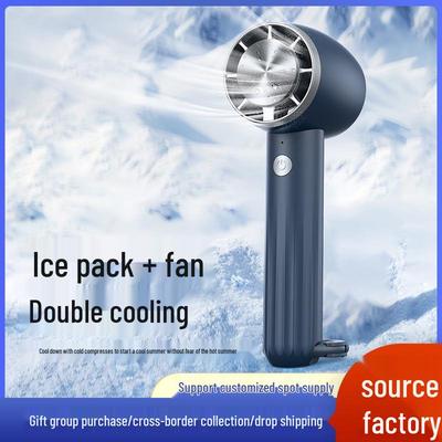 Mini Ventilador Portátil Silencioso USB 2024 con Mosquetón y Bolsa de Hielo para Uso en Exteriores