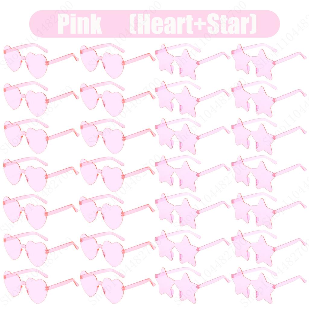 16-160Pcs Wedding Heart Shape Sunglasses Bachelorette Party Favor for Guests Fun Party Sunglasses Rimless Heart Shaped Glasses