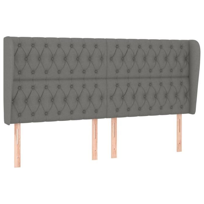 VidaXL Headboard with Ears Dark Grey 183x23x118-128 Cm Fabric3118307