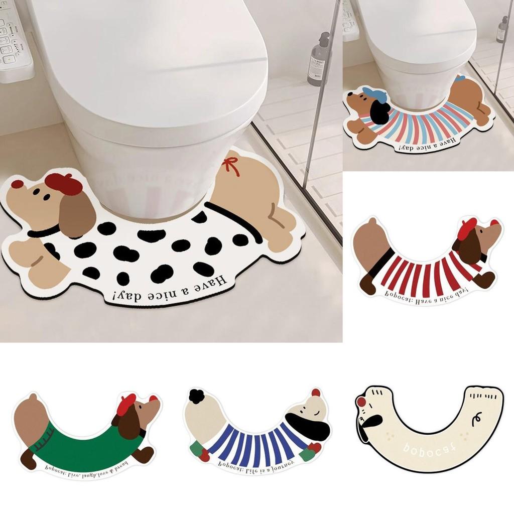 Diatom Cute Dachshund Mud Floor Mat Cover Polyester Material Living Room Bedroom