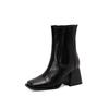Krazing Pot Polyurethane Autumn Winter Shoes 47 Size 48 Chelsea Boots Stone Patterns Square Toe Slip On Keep Warm Ankle Boots